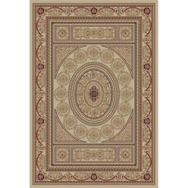 Concord Global 7 ft. 10 in. x 9 ft. 10 in. Jewel Aubusson - Ivory 44127